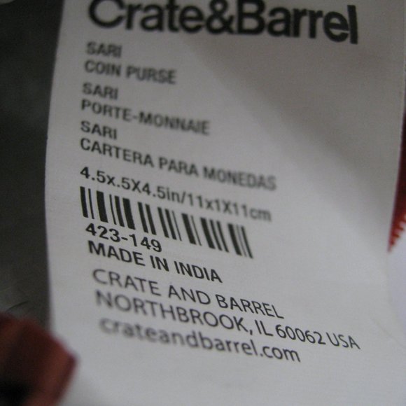 Crate and Barrel Sari Zipper Lined Coin Purse Boho Batik - Picture 6 of 10